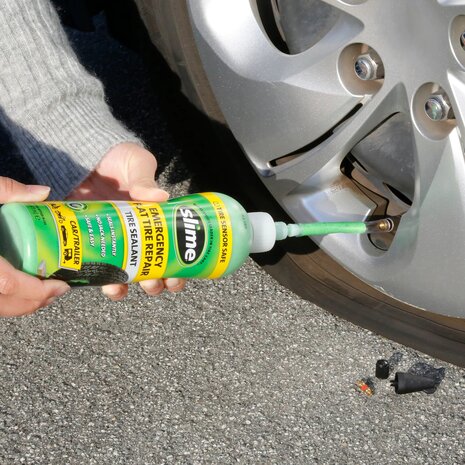 Buitenbanden lekpreventie/reparatiemiddel 473ml TPMS goedgekeurd (tevens Navulling Smart Repair)